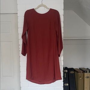 H&M Dusty Rose Long Sleeve Shift Dress